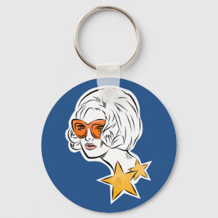 Ze is een Star Retro-stijl Sleutelhanger