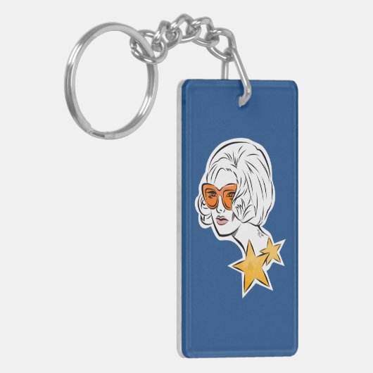 Ze is een Star Retro-stijl Sleutelhanger (Voorkant Links)