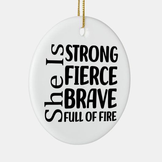 Ze is een sterke bruidskracht vol vuur. keramisch ornament (Rechts)