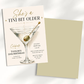 Ze is een Tini Beetje Oudere Martini 50e Verjaarda Kaart