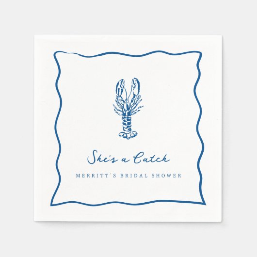Ze is een vangst | Kustkreeft Bruidsdiner Servet (Voorkant)