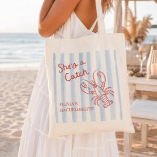 Ze is een vangst vrijgezellenfeest tote bag