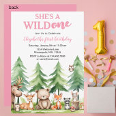 Ze is een wilde - Woodland Animals 1st Birthday Kaart