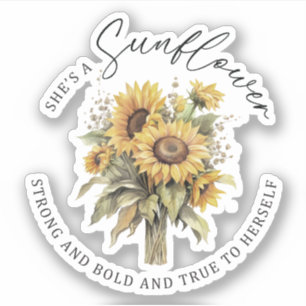 Ze is een Zonnebloem Vinyl Sticker