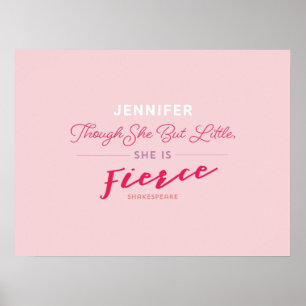 Ze is Fierce Personalized Poster Print