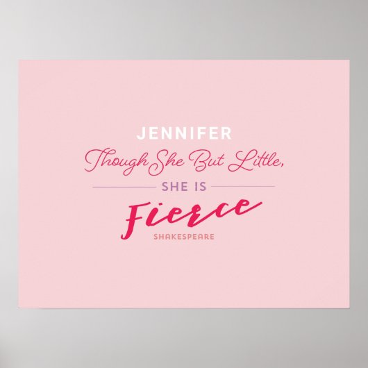 Ze is Fierce Personalized Poster Print (Voorkant)