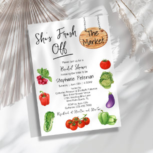 Ze is Fresh Off the Market Sign Vrijgezellenfeest Kaart