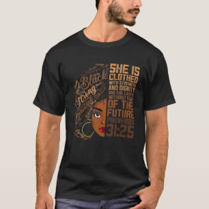 Ze is gekleed met kracht na apro melanine t-shirt