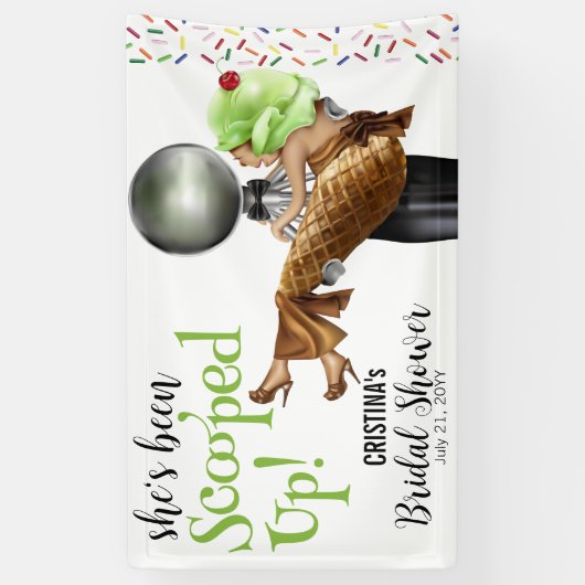 Ze is geschept Ijs Bruiloft Feest Spandoek (Verticaal)