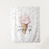 Ze is geschept op aardbeien bruids achtergrond wandkleed (Voorkant)