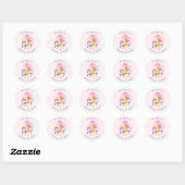 Ze is geschept Roze Ijs Bridal Shower Ronde Sticker (Vel)