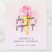 Ze is geschept Roze Ijs Bruidsdiner Wijn Etiket (Enkel label)