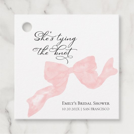 Ze is getrouwd Boog Bruidsmeisjesfeest Bedankt Bedankjes Labels (Voorkant)