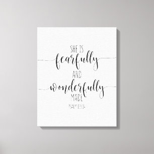 Ze is goed en waanzinnig gemaakt, psalm 139:1 canvas afdruk
