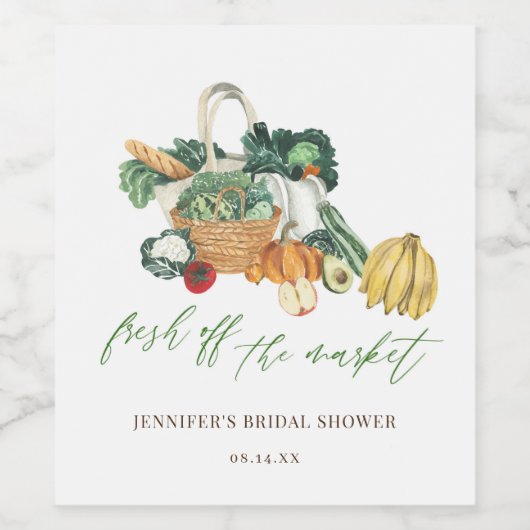 Ze is helemaal weg van de markt Vrijgezellenfeest  Wijn Etiket (Enkel label)