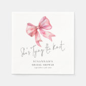 Ze is het binden van de knoop roze boog Vrijgezell Servet (Voorkant)