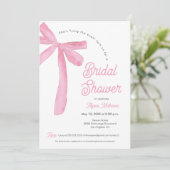 Ze is het knopen van de Pink Bow thema vrijgezelle Kaart (Staand voorkant)