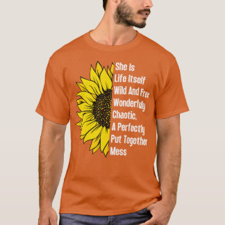 Ze is het leven haar wilde en vrije zonnebloem 13 t-shirt