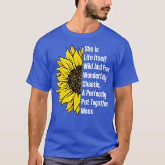 Ze is het leven haar wilde en vrije zonnebloem 13 t-shirt