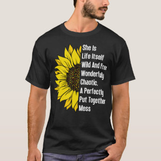 Ze is het leven haar wilde en vrije zonnebloem 13 t-shirt