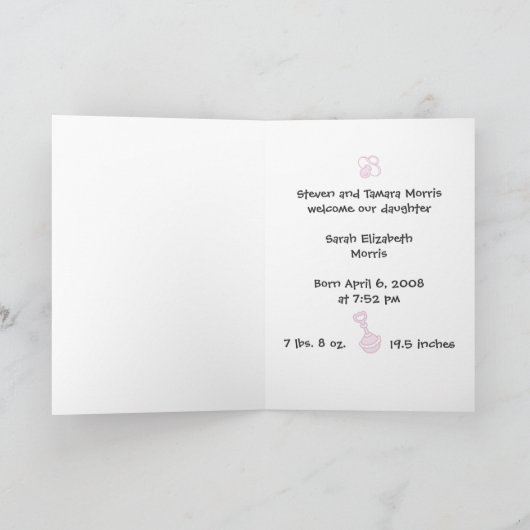 "Ze is hier!" Baby meisje Geboorte Anno... - Geper Aankondiging (Binnen)