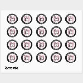 Ze is hier, New Baby Girl kondiging Ronde Sticker (Vel)