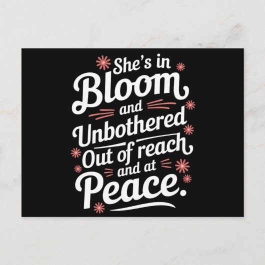 Ze is in bloei en ongestoord buiten bereik en op briefkaart (Voorkant)