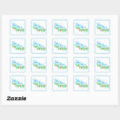 Ze is in Bloemen Vierkante Sticker (Vel)