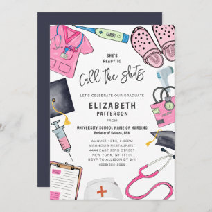 Ze is klaar Call Shots Nurse Graduation Party Kaart