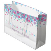 Ze is klaar om Baby shower Polka Dots te Poppen Groot Cadeauzakje (Voorkant Gekanteld)