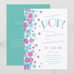 Ze is klaar om Baby shower Polka Dots te Poppen Kaart