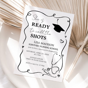 Ze is klaar om het Shots Nursing Afstuderen te bel Kaart