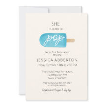 Ze is klaar om Pop Popsicle Baby shower