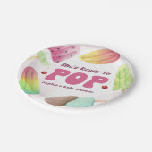 Ze is klaar om Popsicle Baby shower te Poppen Papieren Bordje (Gekanteld)