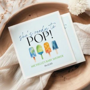 Ze is klaar om te Poppen! Popsicle Baby shower Servet