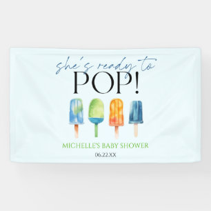 Ze is klaar om te Poppen! Popsicle Baby shower Spandoek