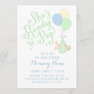 Ze is klaar om te Poppen! Shower Invitation Kaart