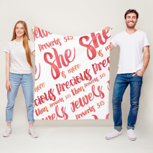 Ze is kostbaarder dan de Jewels Proverbs 3:15 Fleece Deken (In situ)