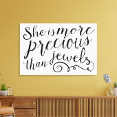 Ze is kostbaarder dan juwelen canvas afdruk (Insitu (Woonkamer))