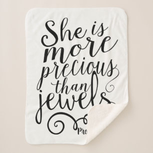 Ze is kostbaarder dan juwelen Spreuken 3:15 Sherpa Deken