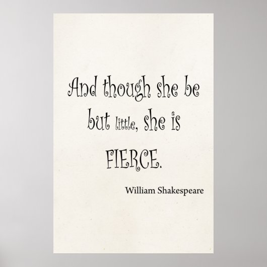 Ze is maar klein, ze is een fierce Shakespeare-cit Poster (Voorkant)