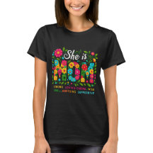 Ze is Mam - Bloemen Moederschap T-shirt