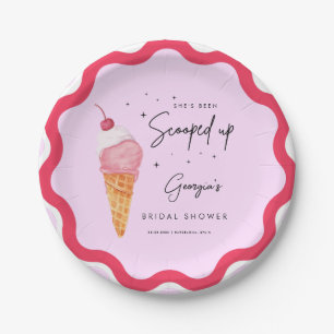 Ze is met roze rode Vrijgezellenfeest opgeslokt Papieren Bordje