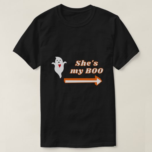 Ze is mijn Boo Halloween Couple T-Shirt (Design voorkant)