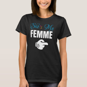 Ze is mijn femme lesbische paar matching outfit ca t-shirt