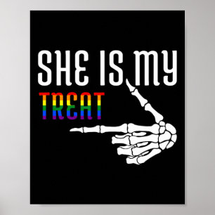 Ze is mijn grote skelet bijpassende paar Halloween Poster