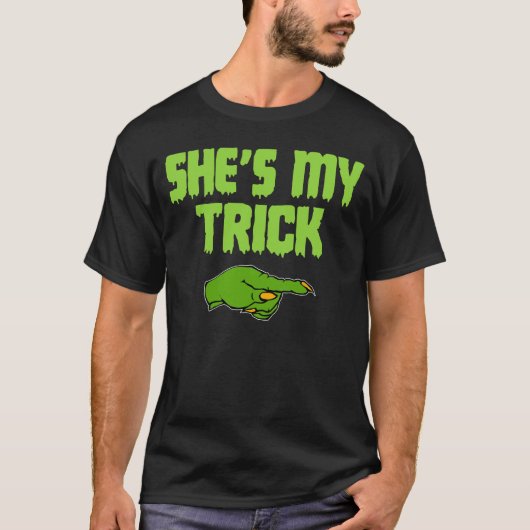 Ze is mijn Trick Easy Matching Halloween Costume T-shirt (Voorkant)