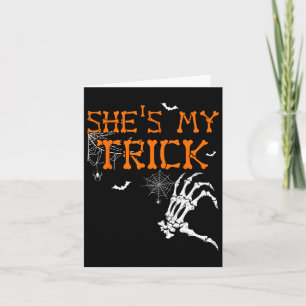 Ze is mijn truc, hij is mijn traktatie Halloween k Kaart