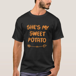 Ze is mijn zoete aardappel, Yam. Couples Thanksgiv T-shirt