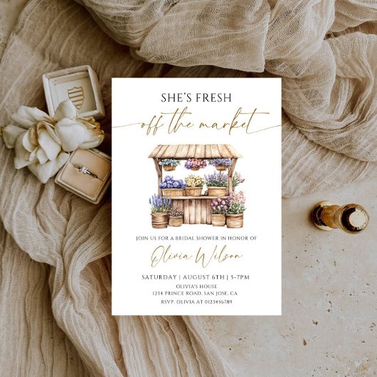 Ze is net klaar met het Market Vrijgezellenfeest P Kaart